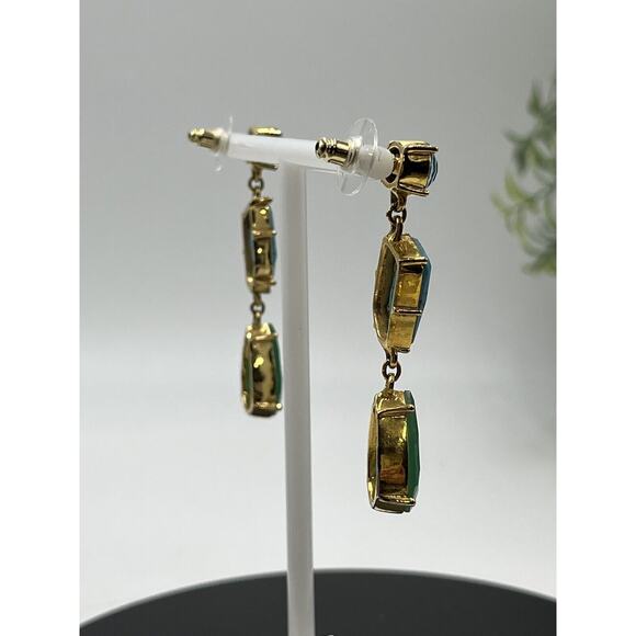 Kate Spade Turquoise Blues Green Linear Fiesta Crystal Dangle Drop Earring - Picture 7 of 16